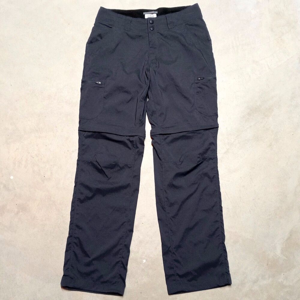 LL Bean Women's Convertible Nylon Cargo Pants Zip Off Shorts Size 2 (Fits 28x30)